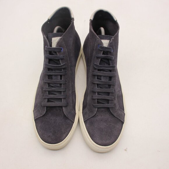 The Royale Greats Brooklyn Men's Size 9 Navy Leather Mid Top Sneakers Italy - Picture 2 of 10